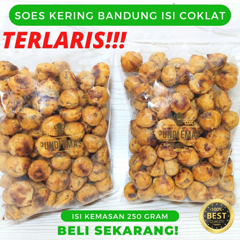 Soes Kering Coklat / Cokelat / Kue Sus Kering Isi Coklat Kiloan Gram