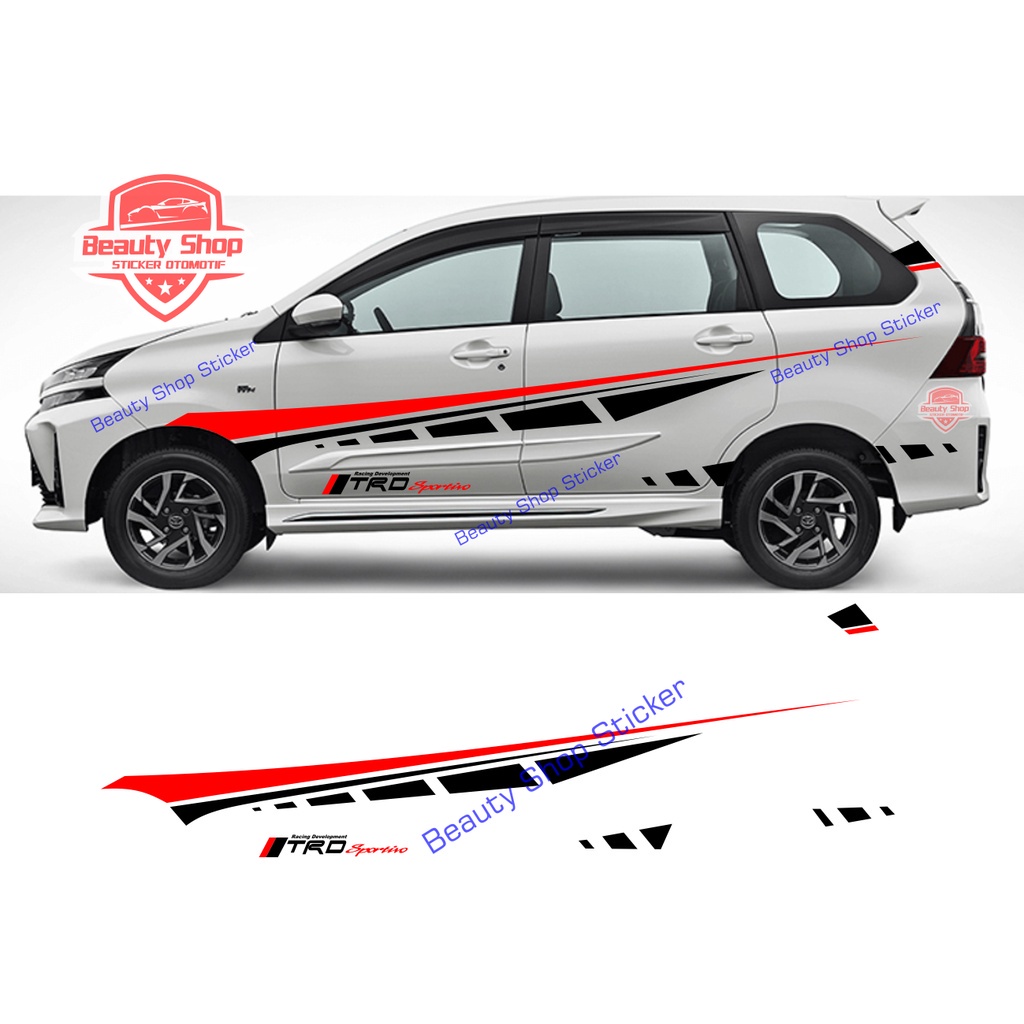 stiker mobil toyota calya all new avanza cutting sticker avanza lama list mobil veloz trd racing