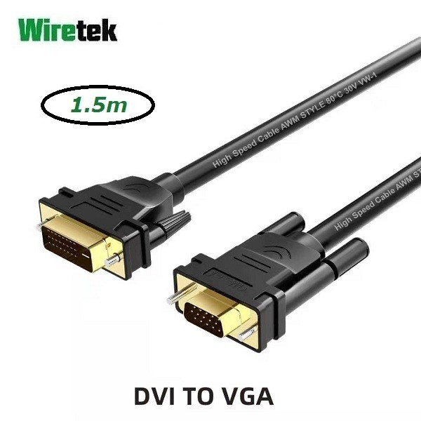 WIRETEK Kabel DVI to VGA 1.8 meter