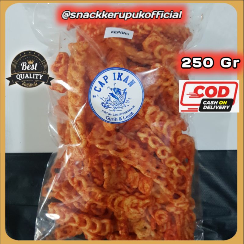 

Snack Kerupuk Model Kepang Cap Ikan Keripik Pedas Balado 250 Gr