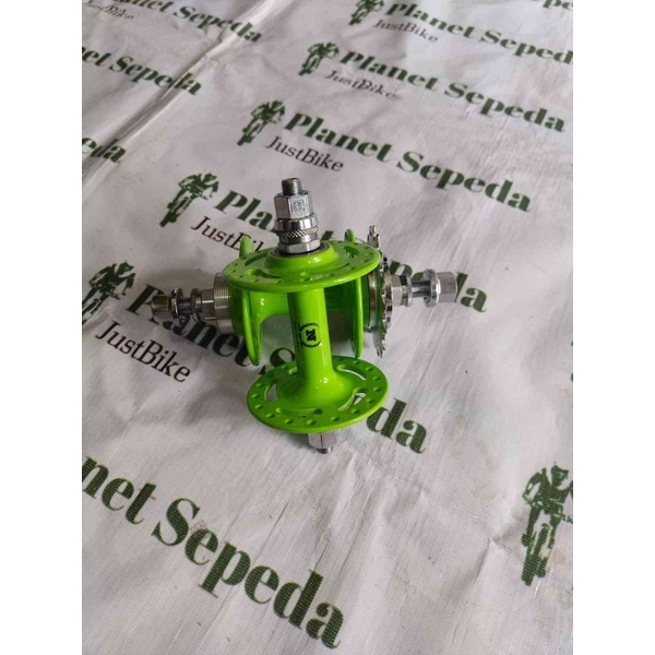 Hub Novatec Fixie Track 36H 16T Double Fixed Bearing Hijau Power