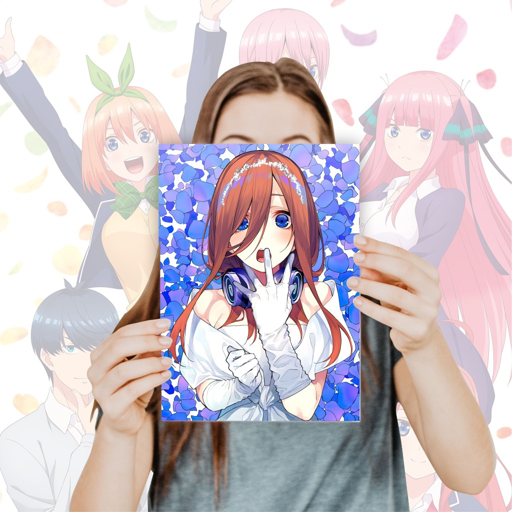 Poster Go Toubun No Hanayome Anime Size A4+ - Ichika Nino Miku Yotsuba Itsuki Fuutaro-3 Miku A