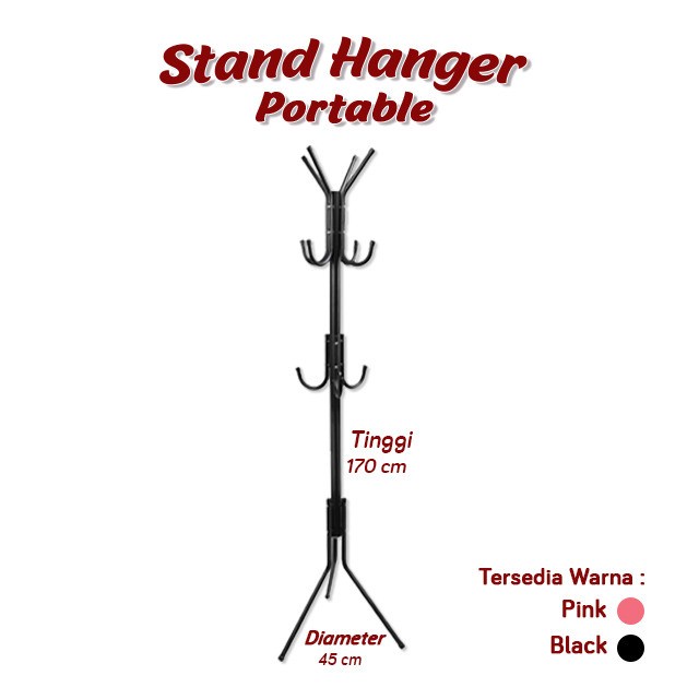 STANDING HANGER MUTIFUNGSI  / GANTUNGAN BAJU TOPI TAS SERBAGUNA PORTABLE