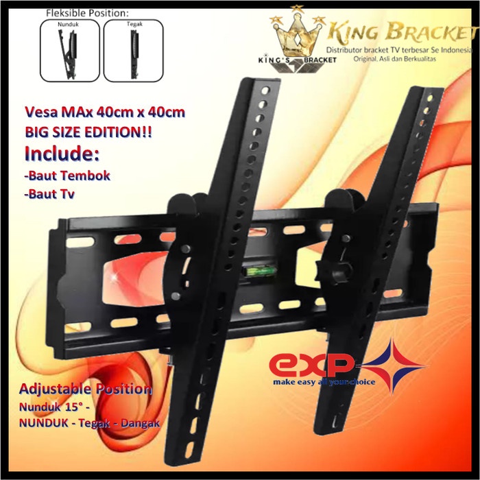 Bracket TV KHUSUS REALME 42&quot; s/d 55&quot; waterpass GARANSI 100% COCOK!