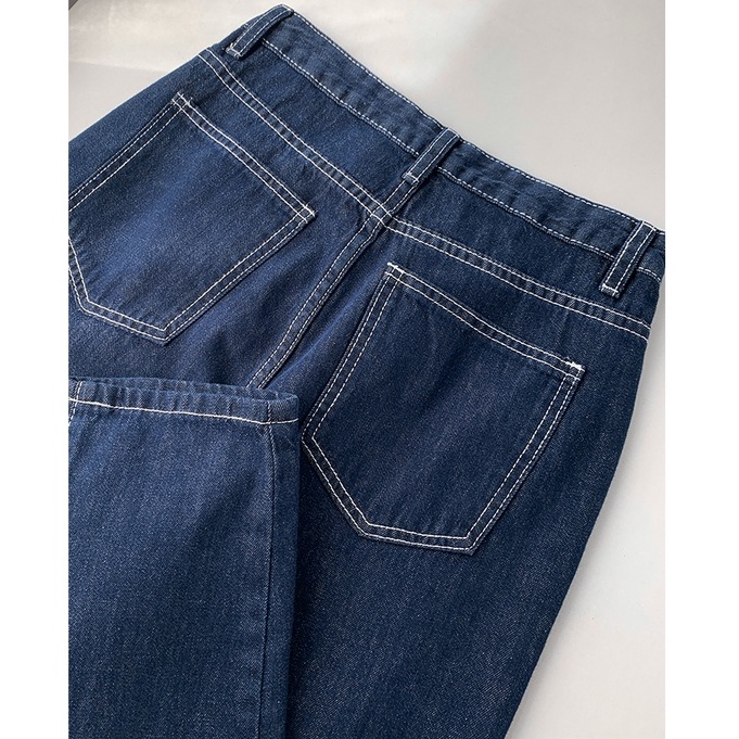 Good Luck New Korean Highwaist Looe Celana Harem Jeans Wanita Ukuran Jumbo