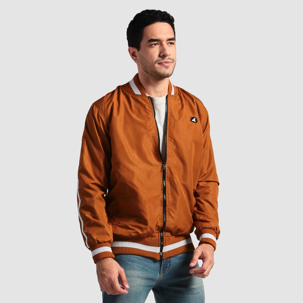 JAKET PRIA KEREN BRODO ORIGINAL - Jacket Bromb Varsity Jacket Brown