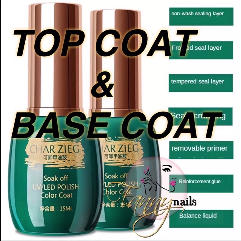 CHARZIEG KUTEK GEL POLISH CHARZIEG TOP COAT BASE COAT CHARZIEG ZIMER TOP COAT CHARZIEG BASE COAT 15ml REINFORCE GEL PRIMER KUTEK GEL TAHAN 2 BULAN NAIL ART GEL POLISH