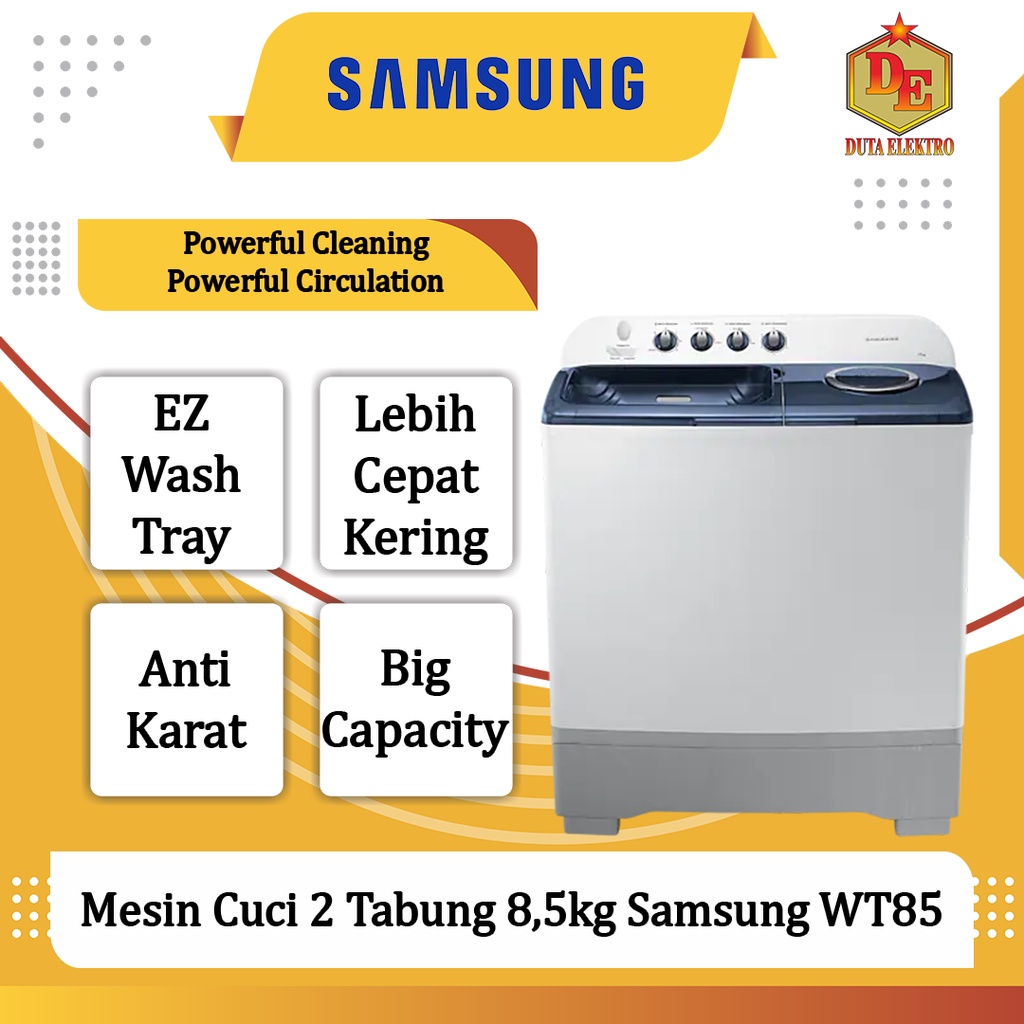 Mesin Cuci 2 Tabung 8,5kg Samsung WT 85
