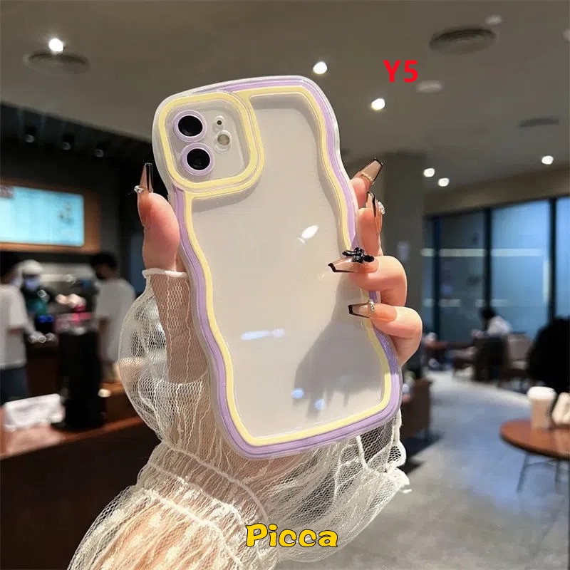 Soft Case Transparan Gelombang Warna Permen Untuk Vivo Y35 Y16 Y12 Y12i Y1S Y15 Y11 Y20i Y91 Y95 Y15s Y15A Y20 Y21 Y33s Y21s Y12s Y20s Y20s Y91C