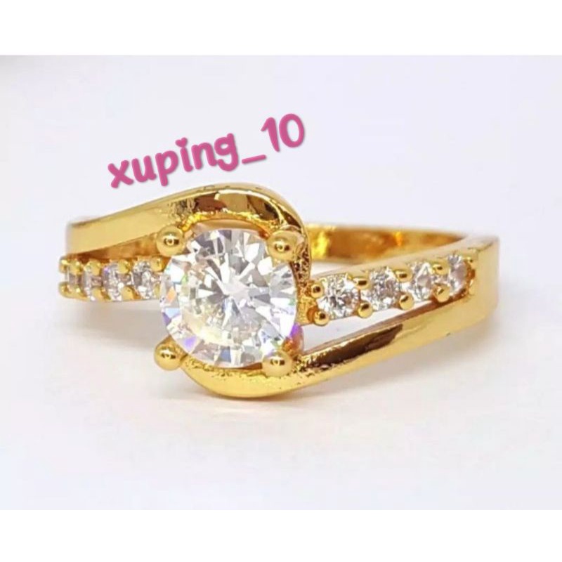 cincin xuping berlian cantik lapis emas terlaris