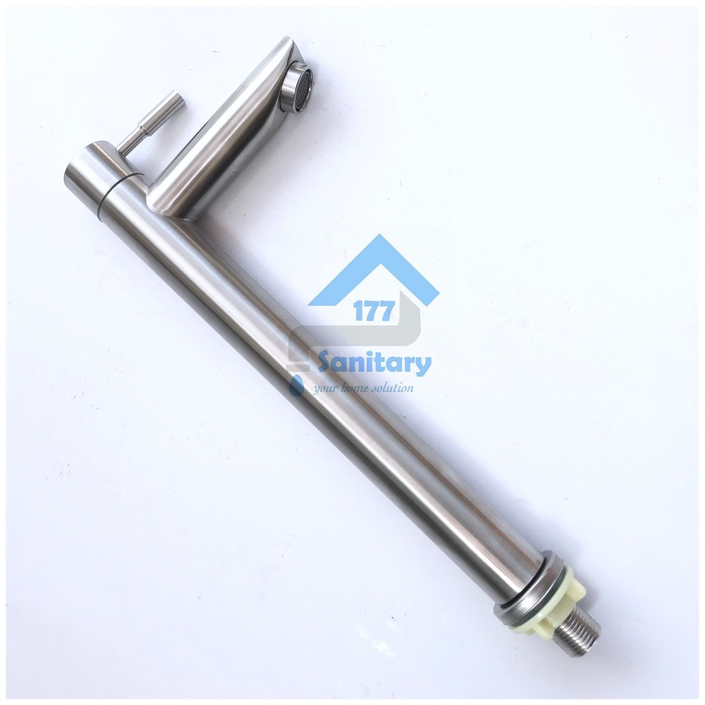 Kran Air Wastafel Stainless 304 Engkol FV14 Tinggi- Keran Cuci Tangan WashTafel Minimalis long tall faucet slim /G51