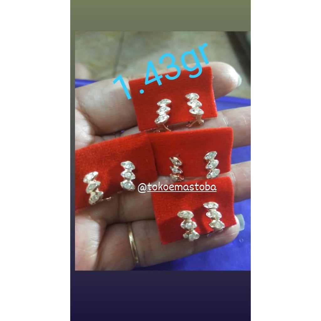 anting jepit petai berlian medan emas pengikat kadar 50% 2020