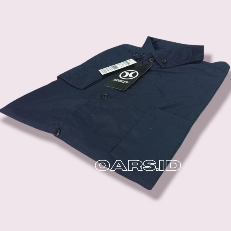 kemeja polos pria navy biru tua navi darkblue Nevi lengan panjang dan pendek slimfit jumbo 3XL