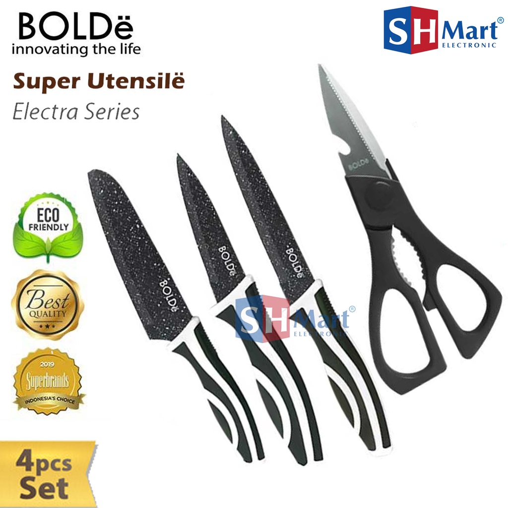 BOLDE KNIFE SET PISAU SET + GUNTING SUPER UTENSILE ELECTRA SERIES ORIGINAL