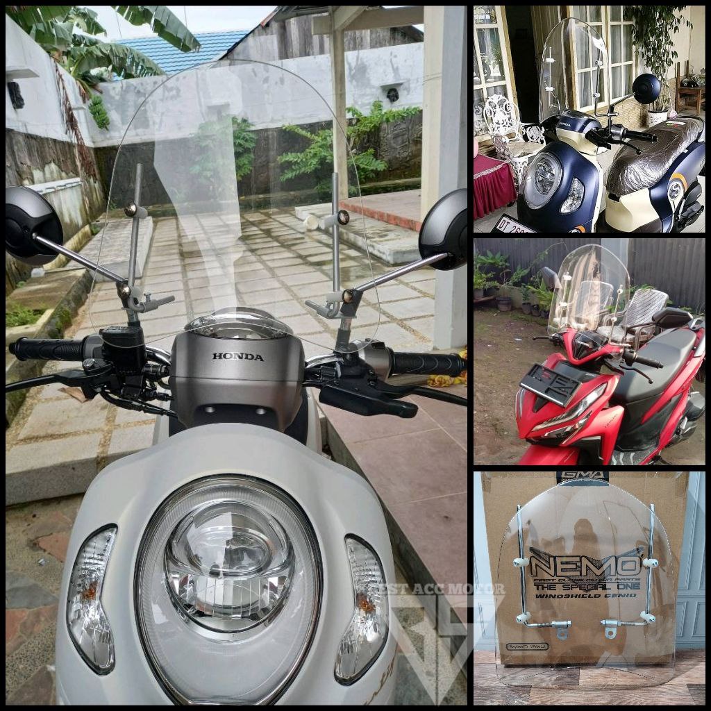 WINDSHIELD NEMO SCOOPY VARIO 110 125 150 160 BEAT FI ESP KARBU NEW MIO J GT Z SOUL FINO ASTREA SUPRA