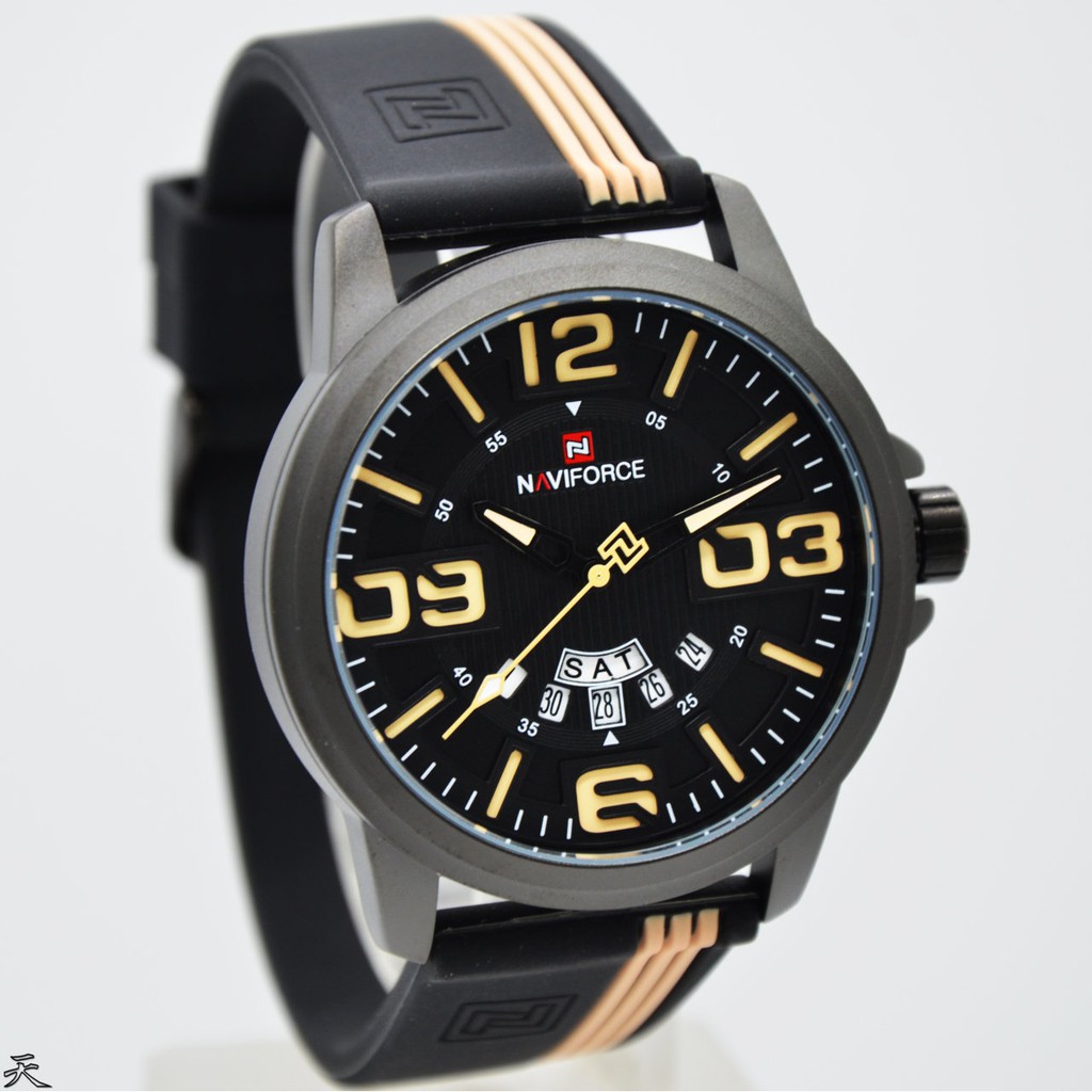 Naviforce Original NF-9123MB Jam Tangan Pria