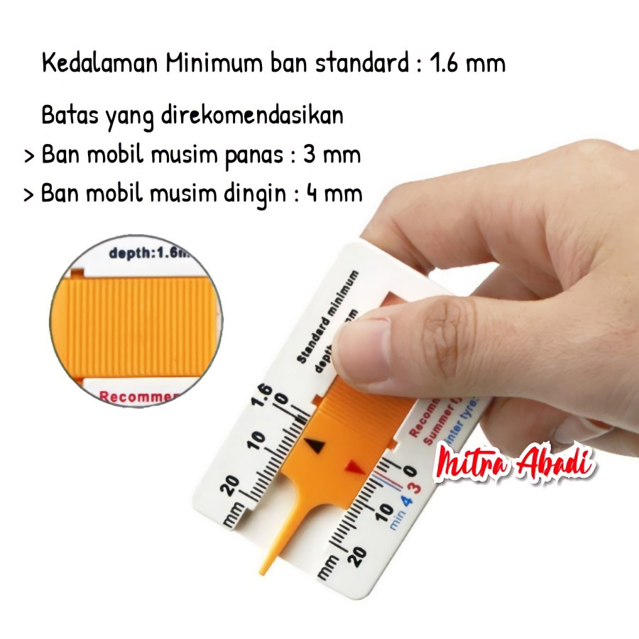 Tyre Dephtometer / Penggaris Pola Ban Indicator 0-20 mm