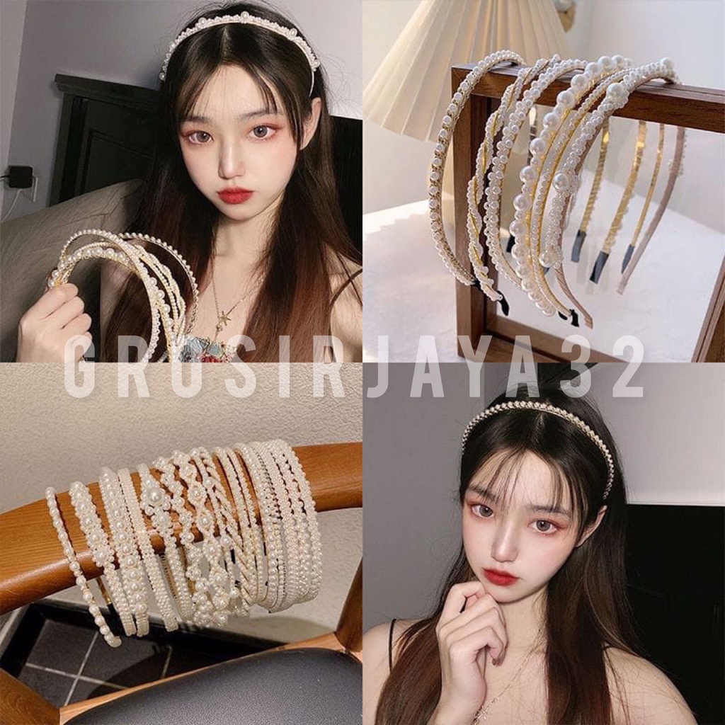 Bando korea Princess Hairband Bando Gaya Korea Elegant Women Hair Accessoires Gift Bandana Pearl Bando Mutiara