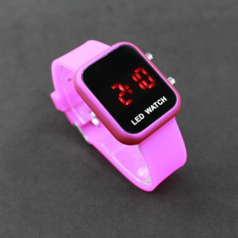 Jam Tangan Wanita Led watch Digital strap Rubber murah / jam tangan LED Digital warna / jam tangan Digital