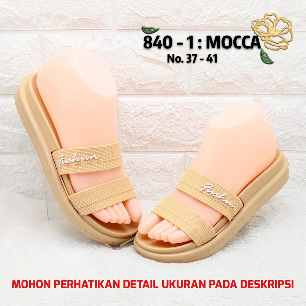 SANDAL WANITA ALINA 840 SLOP 2 SENDAL WEDGES TEBAL KUALITAS BAGUS TAHAN LAMA PROMO HARGA MURAH