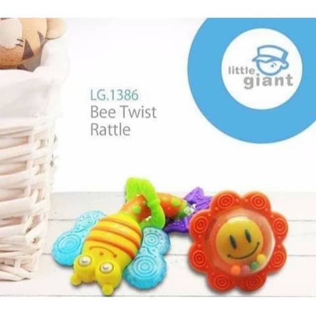 LITTLE GIANT Bee Twist Rattle Mainan Teether Gigitan Bayi