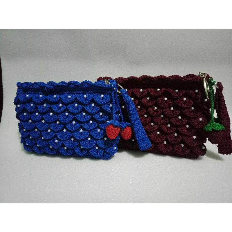 DOMPET CROCO MUTIARA // DOMPET RAJUT MUAT HP // DOMPET RAJUT WANITA