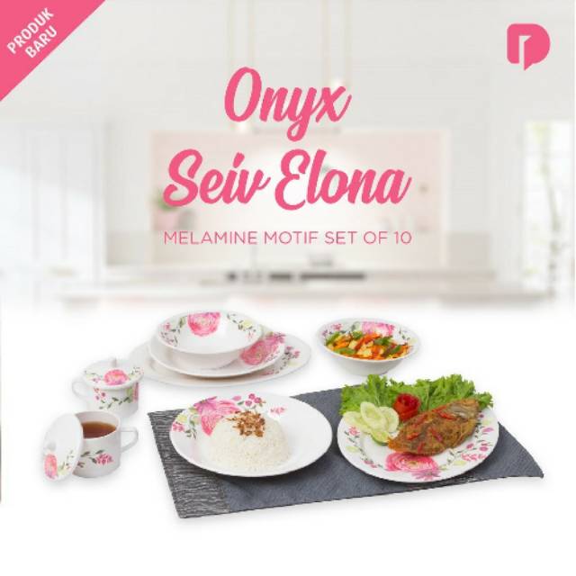 Onyx Seiv Elona Melamine Motif Set Of 10