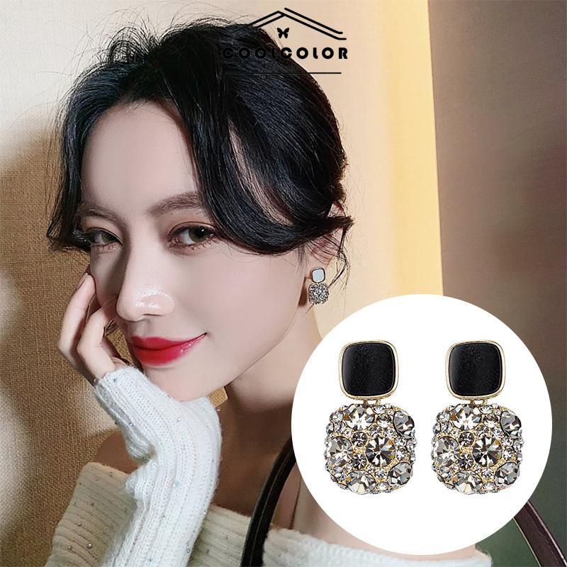 CODAnting Retro Mewah Siswa Perempuan Sederhana Temperamen Fashion Anting Murah Hati- cl