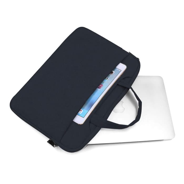 Tas Laptop 14 inch Macbook Softcase Nylon Hanstrap Waterproof - Dark Blue