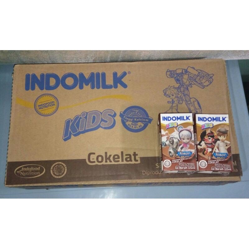

Susu Indomilk UHT Kids kemasan kotak ukuran 40 x 115 Ml. per karton