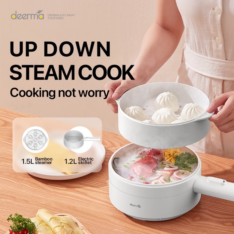 Deerma DG15 Multi Function Electric Pot Electric Cooker 1.2L + 1.5L