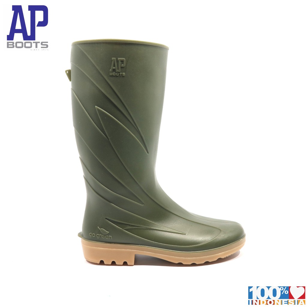 AP 2017 GREEN 37-43 - SEPATU BOOT SAFETY KARET - AP BOOTS