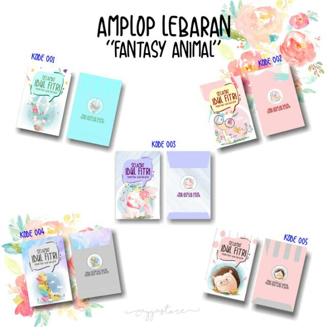 

[12 PCS] AMPLOP LEBARAN KECIL 'FANTASY ANIMAL'