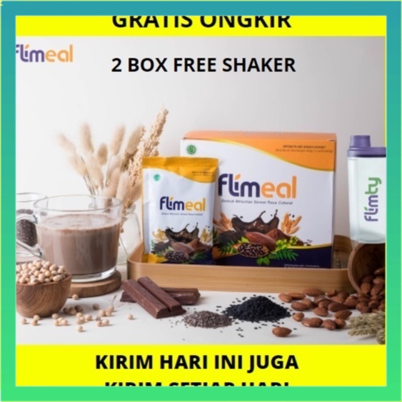 

FLIMEAL ISI 12 SACHET DIET RASA COKLAT SERBUK MINUMAN SEREAL SATU BOX BPOM HALAL MANIAC