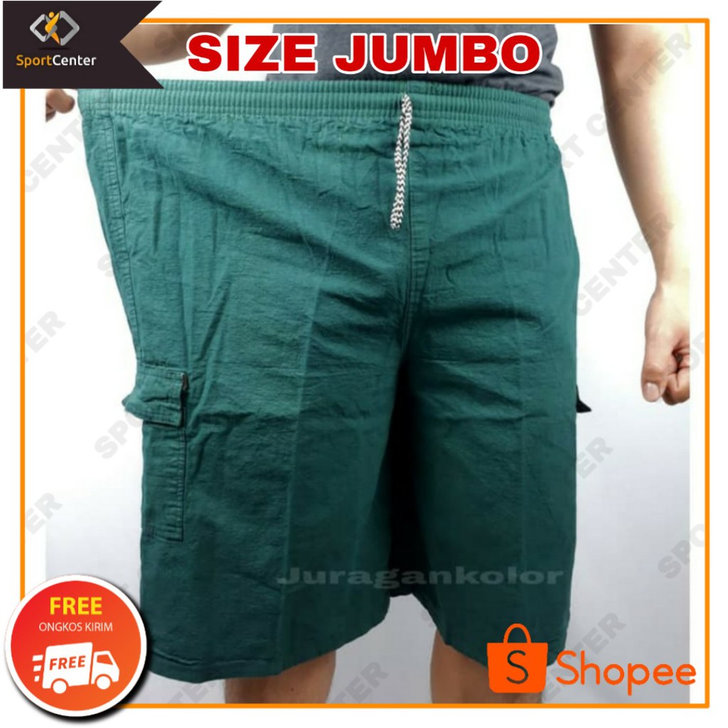  CELANA  PENDEK  JUMBO XXL PRIA CARGO  KANVAS BIG SIZE POLOS  