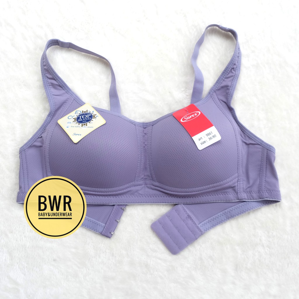 BH Sorex 9861 Busa / Bra Wanita Tanpa Kawat Kait Kancing 3 Extra Comfort | Bwr