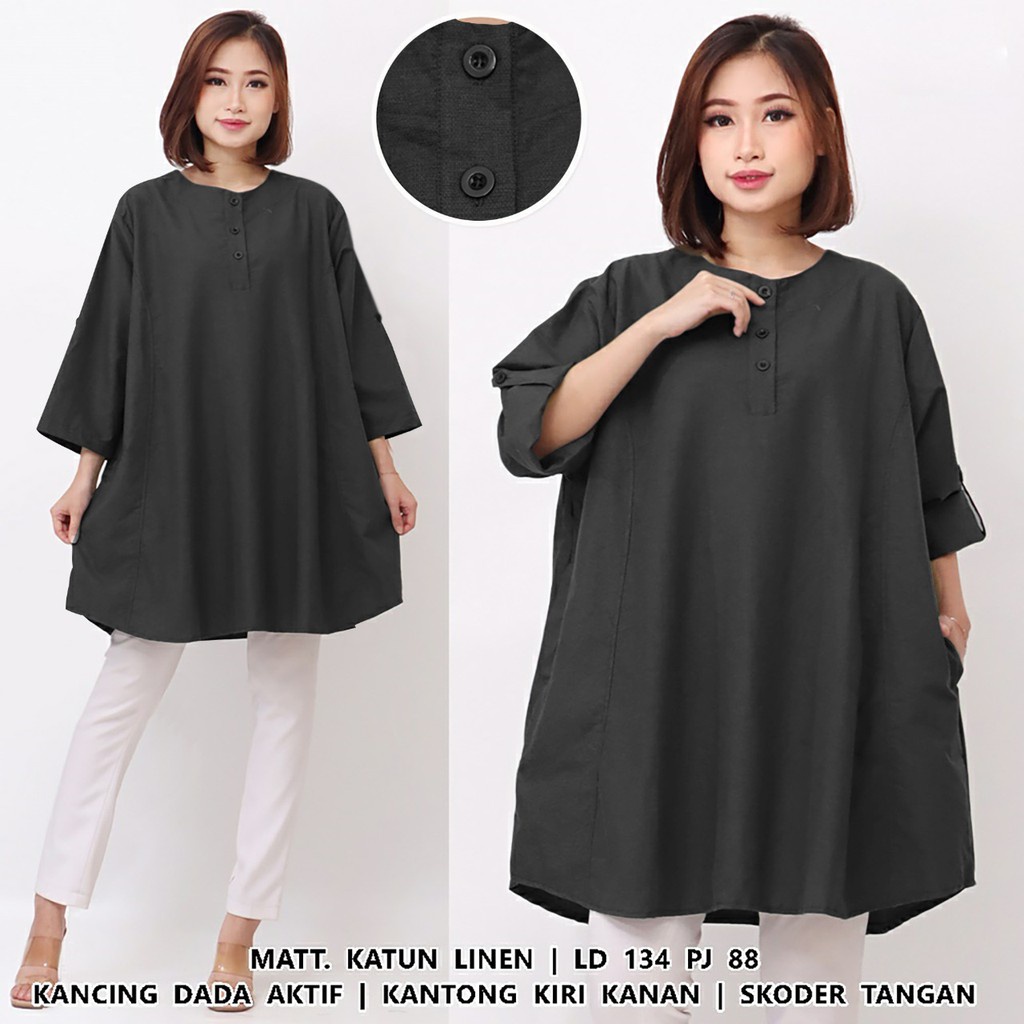 WSE390 - Blouse JUMBO XXXL Dress Jumbo Tunik Jumbo Atasan Jumbo Wanita BIG SIZE Fiona UK 3XL LD 134 CM PJ 88 CM Katun Supernova PREMIUM QUALITY