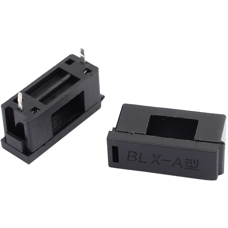 BLX-A 5 x 20mm Black Plastic PCB Fuse Holder Box Kotak Sekring Sekering Kaca Gelas