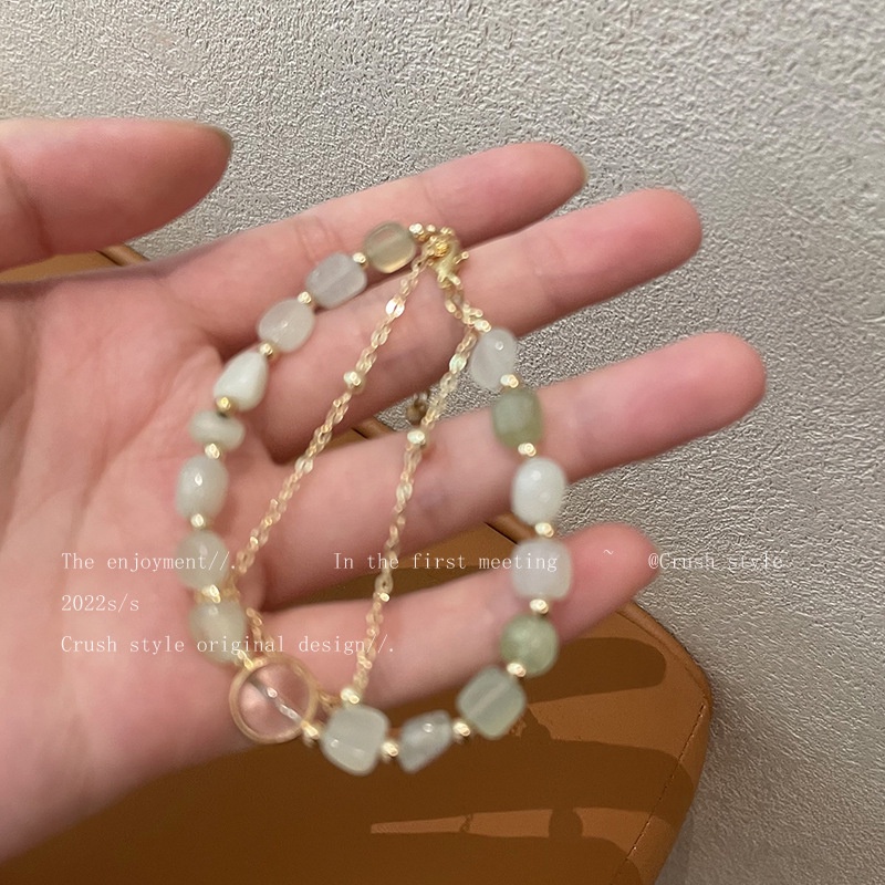 Gelang Batu Giok Hetian Natural Untuk Wanita