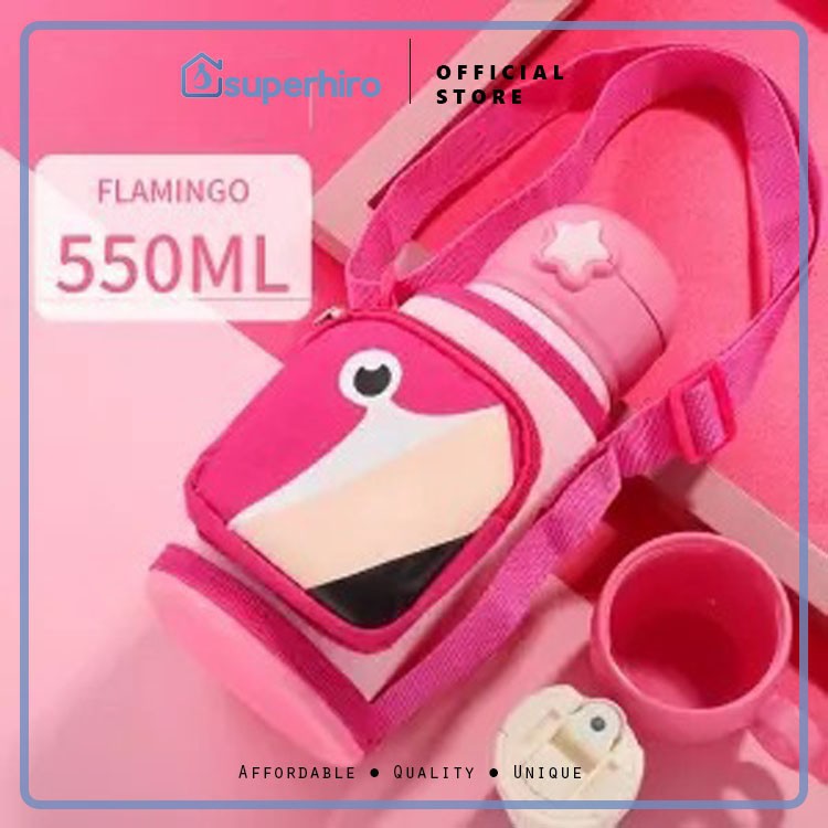 550ml Tumbler Anak Botol Minum Stainless Panas Tutup 2 in 1 Premium