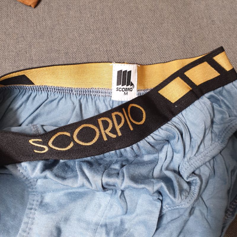 (3 Pcs) Celana Dalam Pria Scorpio Karet Boxer S, M, L, XL Underwear Man Scorpio Two Tone Boxer CD 03TT