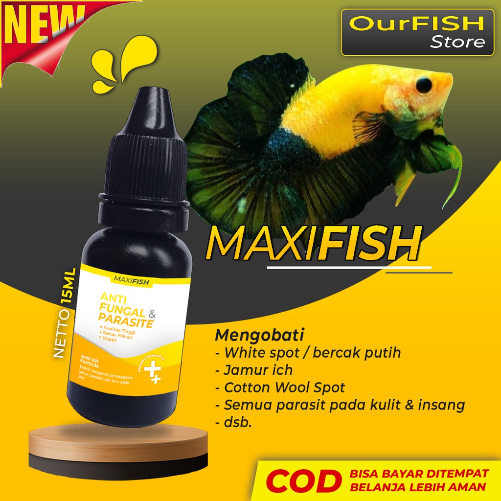 Obat Ikan Hias Anti Jamur Ich Anti White Spot Parasit Ikan Cupang Blue Rim Avatar Halfmoon Guppy