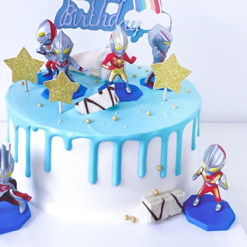 ◄ TK TOPPER ULTRAMEN 6PCS ULTRAMAN ALAT DEKORASI KUE HIASAN ACTION FIGURE ICING FONDANT ANAK ULTAH U