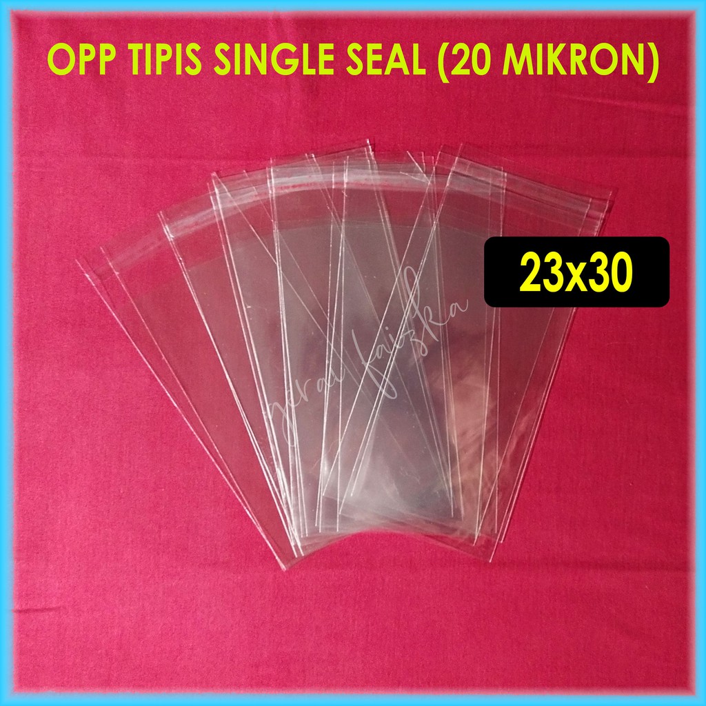 

23x30 PLASTIK OPP TIPIS SINGLE SEAL 20 MICRON