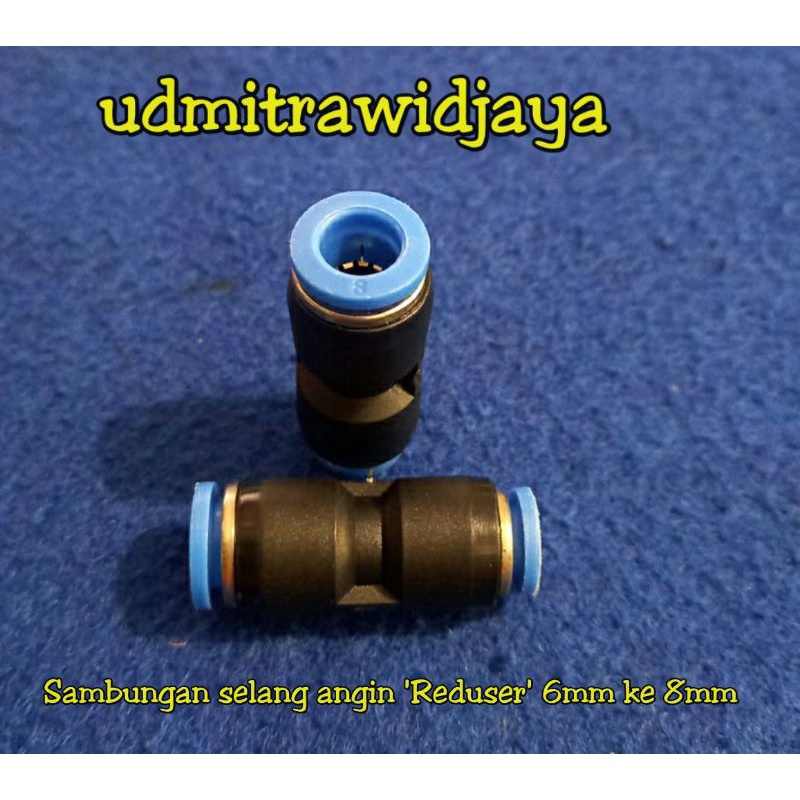 Fitting Reducer - XPG8-6(8mmx6mm) - Lurus Sambungan Selang “XCPC” sambungan selang angin 4mm 6mm 8mm 10mm 12mm reduser selang klakson telolet neple angin over selang selang pu angin hight pressure fitting phneumatic reduser 4mm ke 6mm spg 8-12 xpg xcpg