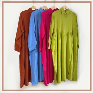 MIDI DRESS/RAYON CRINKLE KEKINIAN BUSUI/BAJU MUSLIM WANITA