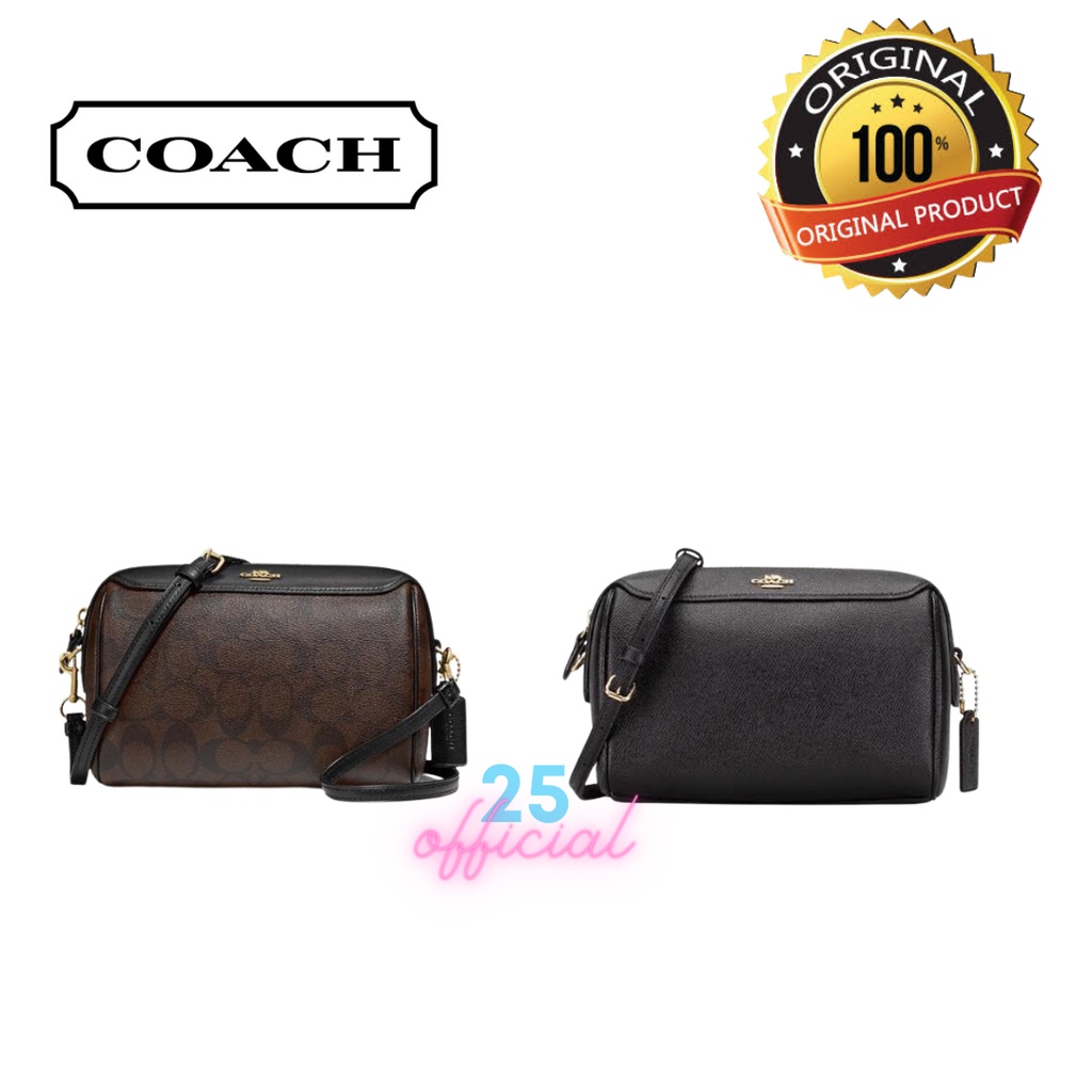 [ORIGINAL] COACH Bennett Crossbody In Signature Black Brown / Tas Coach Original / Tas Coach Wanita 