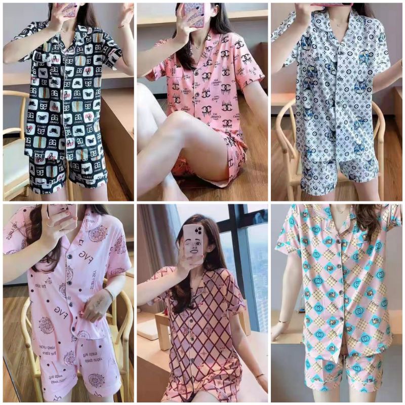 BAJU TIDUR WANITA IMPORT HP KANCING KAOS