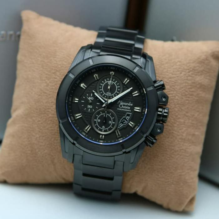 Alexandre Christie AC 6226 Full Black Jam Pria Alexandre Christie AC6226 Ori