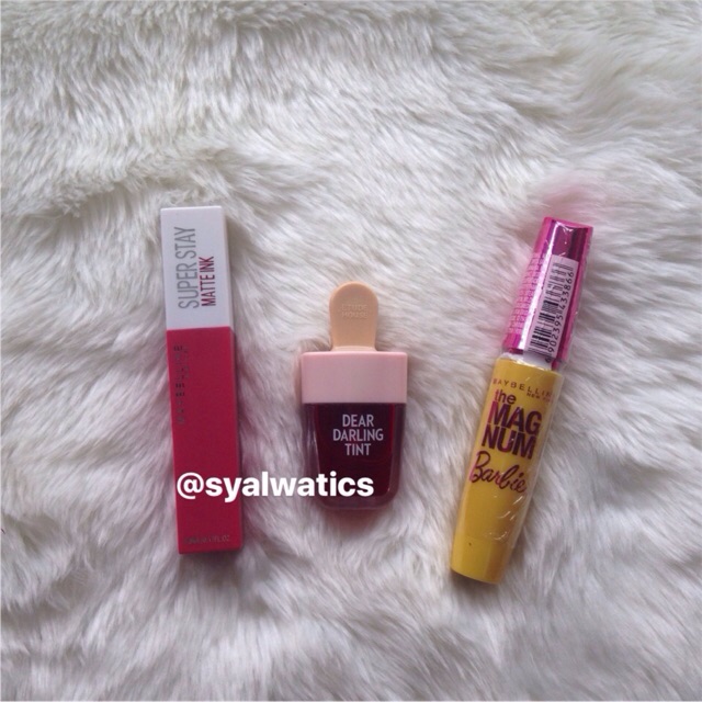 Lipcream Maybelline + Liptint Ice cream Etude + Maskara Maybelline